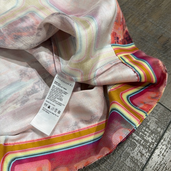 Zimmermann silk satin wonderland poster boxy shirt - Picture 7 of 8